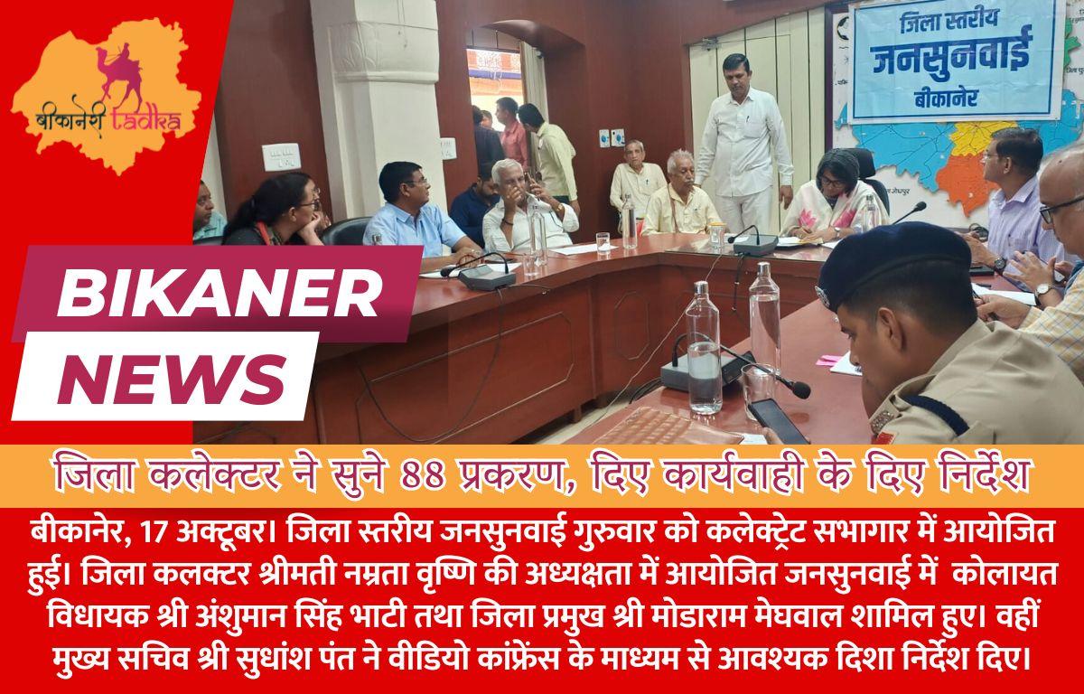 जिला कलेक्टर ने सुने 88 प्रकरण, दिए कार्यवाही के दिए निर्देश