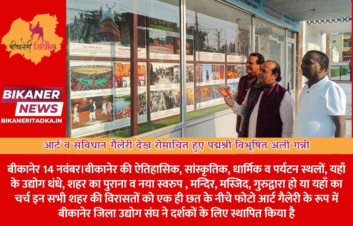 आर्ट व संविधान गैलेरी देख रोमांचित हुए पद्मश्री विभूषित अली गन्नी