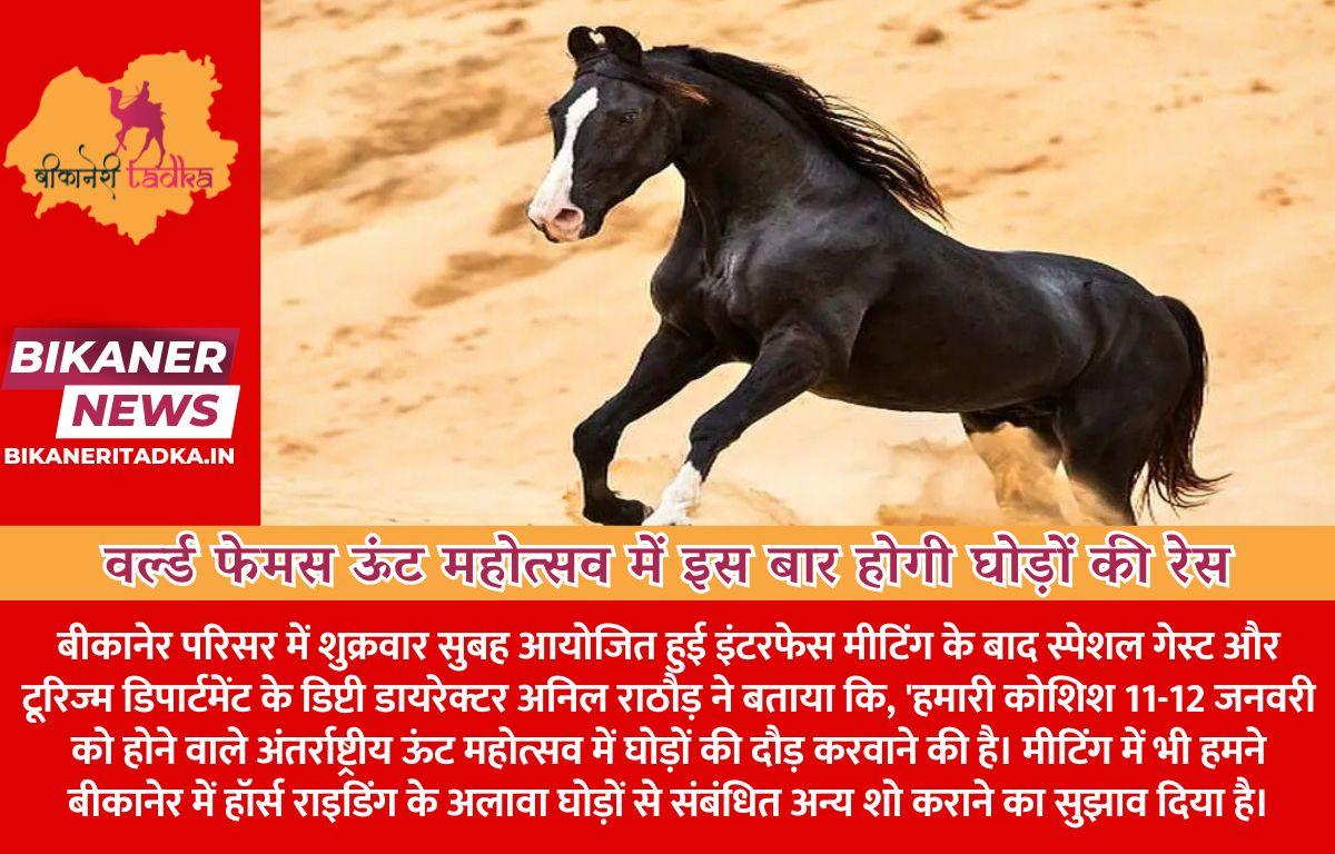 वर्ल्ड फेमस ऊंट महोत्सव में इस बार होगी घोड़ों की रेस, राजस्थान पर्यटन विभाग कर रहा तैयारी
